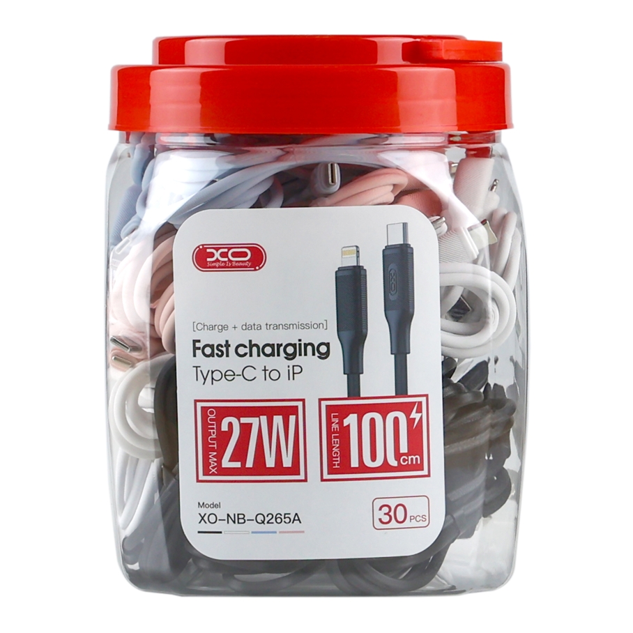 Кабель USB XO-Q265A Type-C to Lightning PD27W (30pcs/bottle) Чорний/Білий/Блакитний/Рожевий - Зображення 2