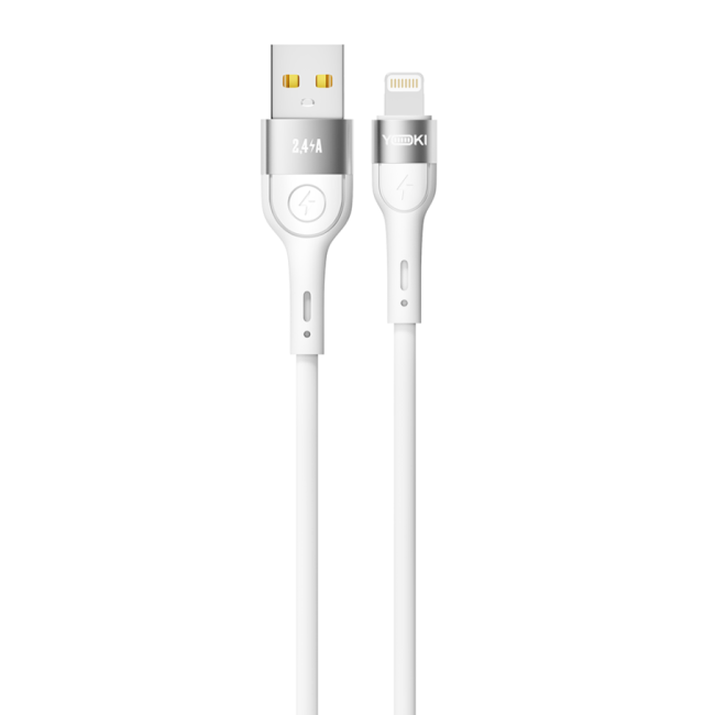 Кабель USB YOKI EXTRA YK-EX11 Lightning 2.4A 0.25m Бiлий