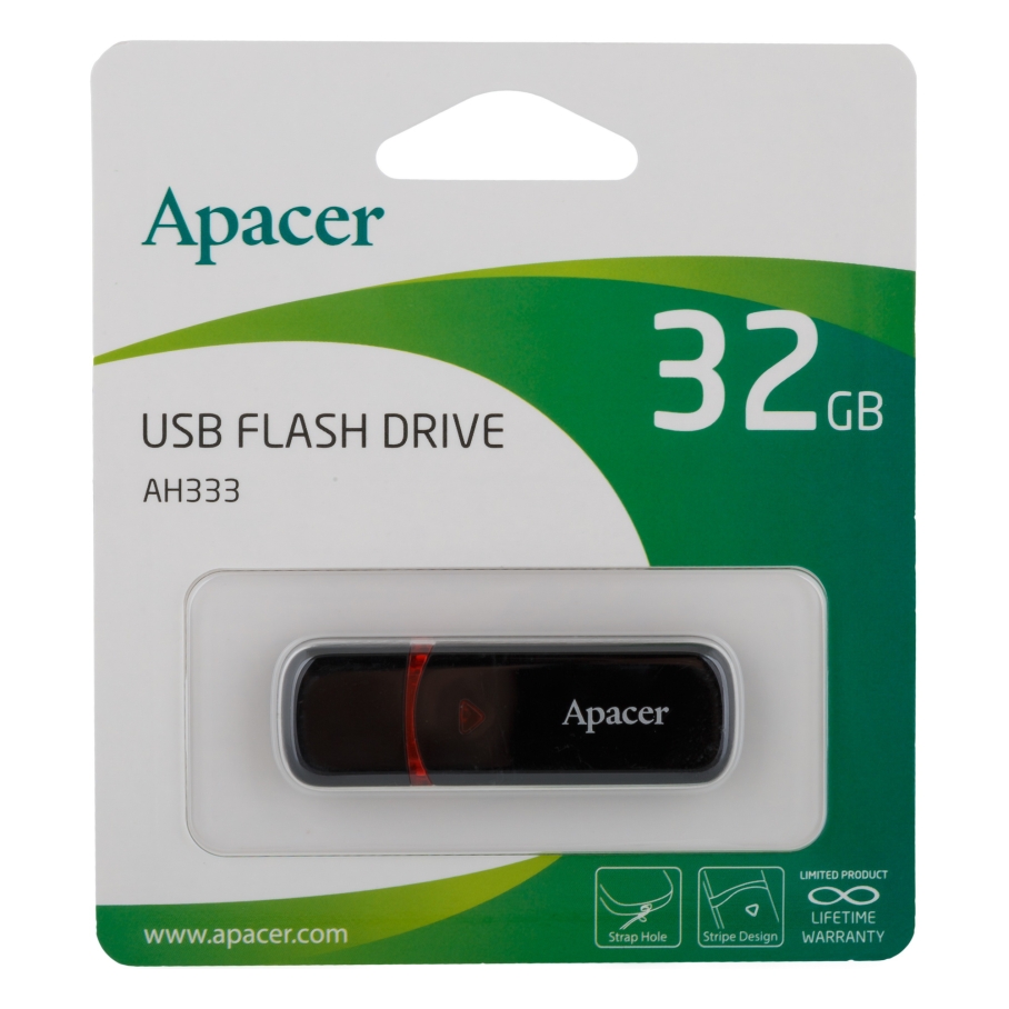 USB флеш-накопичувач Apacer AH333 32gb Чорний - Зображення 2