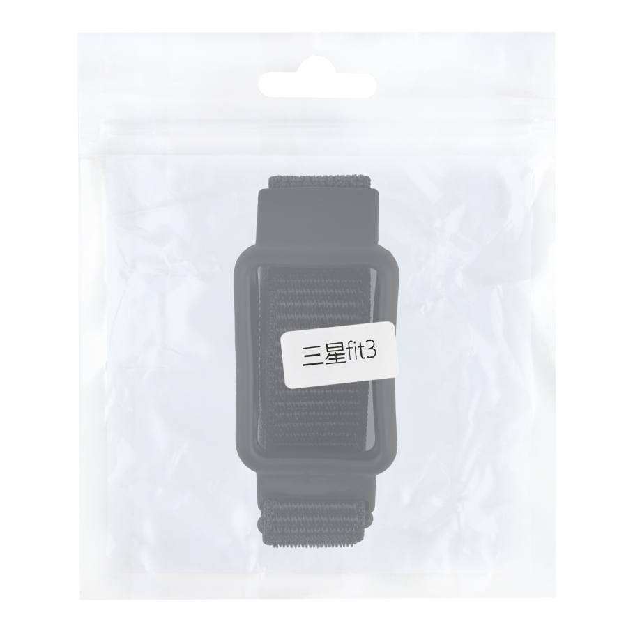 Ремінець для Samsung Galaxy Fit 3 (R390) Nylon Pure Black - Зображення 3