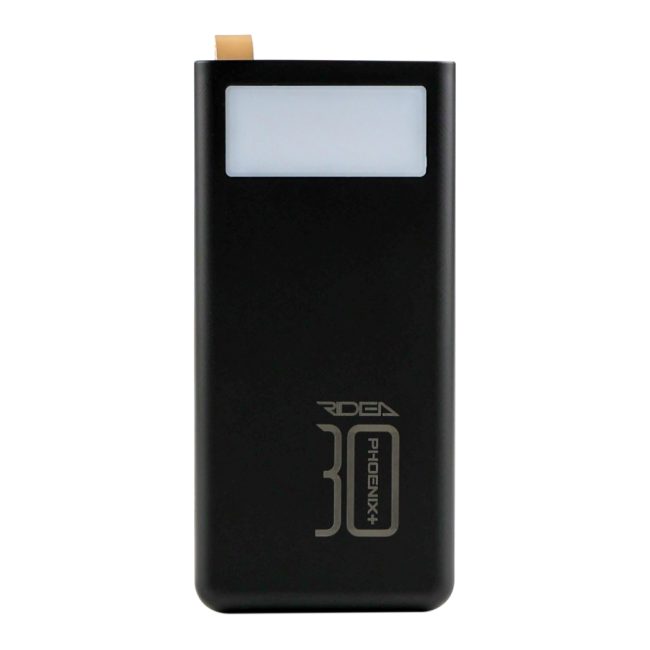 Універсальна Мобільна Батарея Power Bank Ridea RP-D30L+ Phoenix30+ PD/QC 3.0 20W digital display + lamp 30000 mAh Чорний
