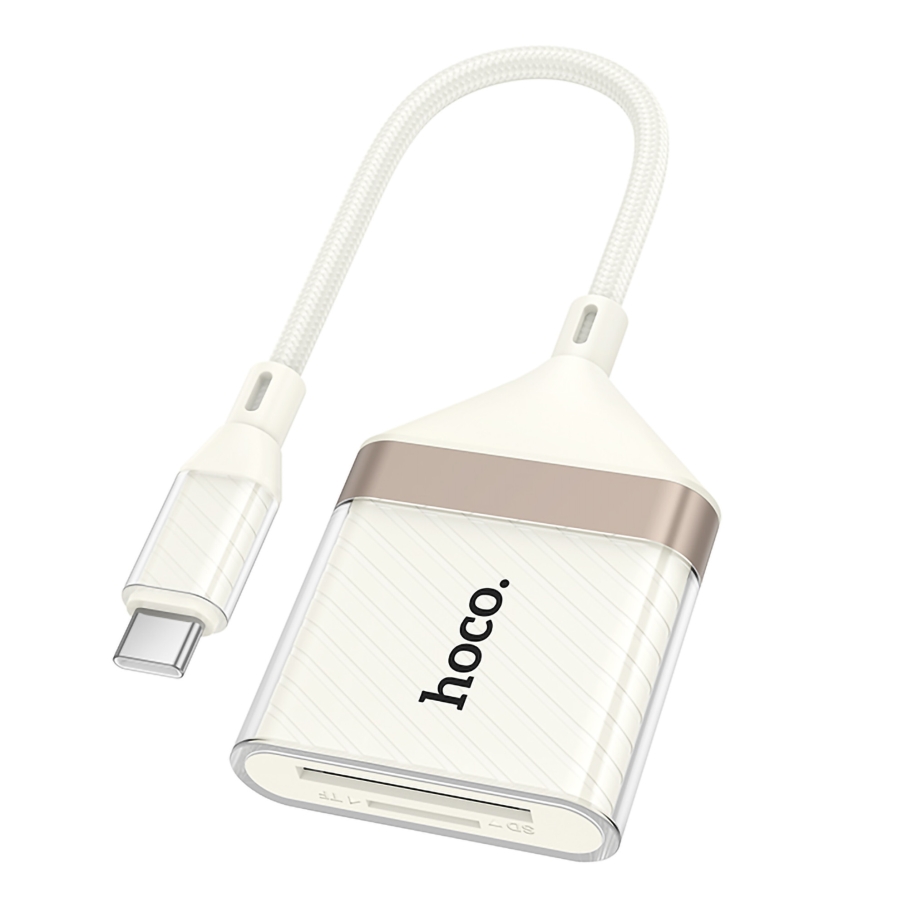 Перехідник Hoco UA40A 2-in-1 Card Reader Type-C Абрикосовий