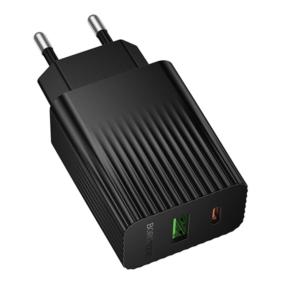 Мережевий Зарядний Пристрій Borofone BAS76A 1USB-C/1USB PD/QC 30W Чорний