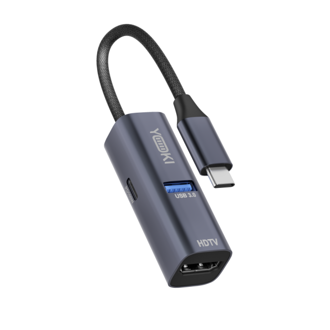 USB Hub YOKI Pocket Mini 3in1 YK-HPMCAH1 Сірий