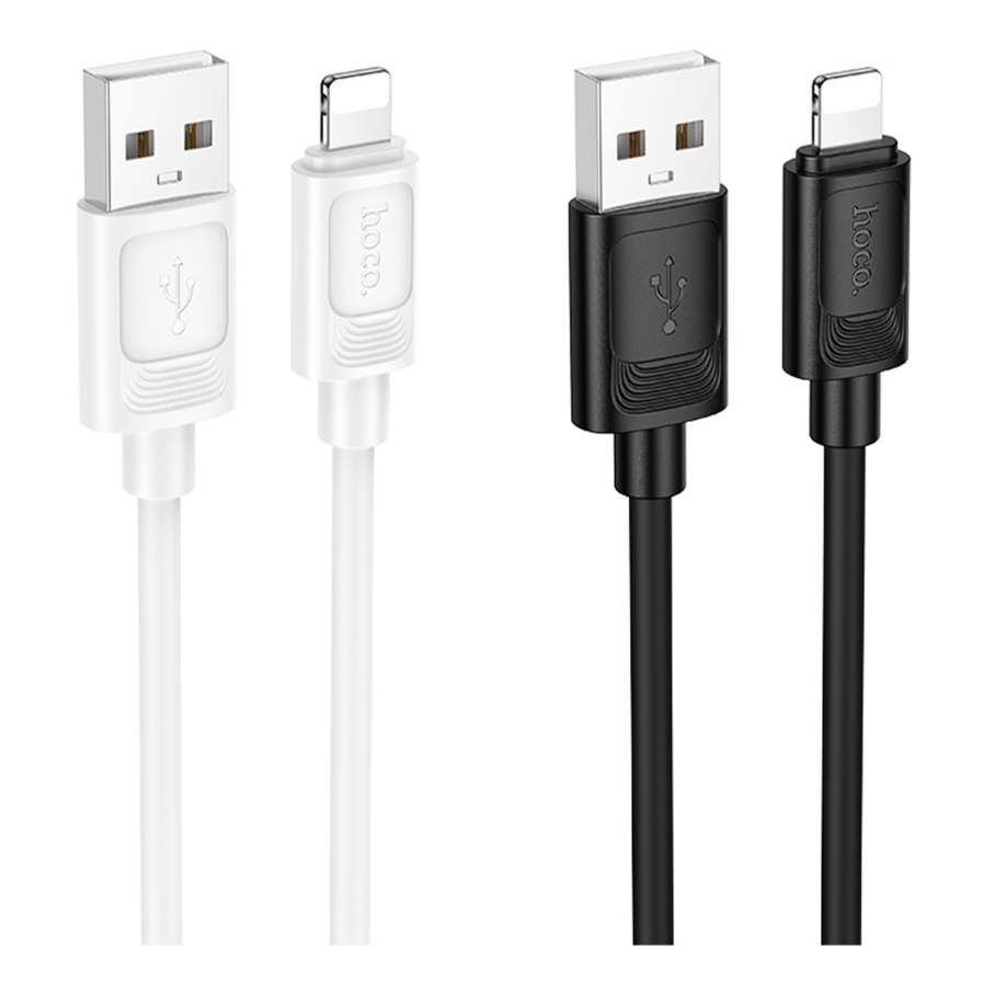 Кабель USB Hoco X122 Silicone Lightning 2.4A М'ята упаковка Чорний