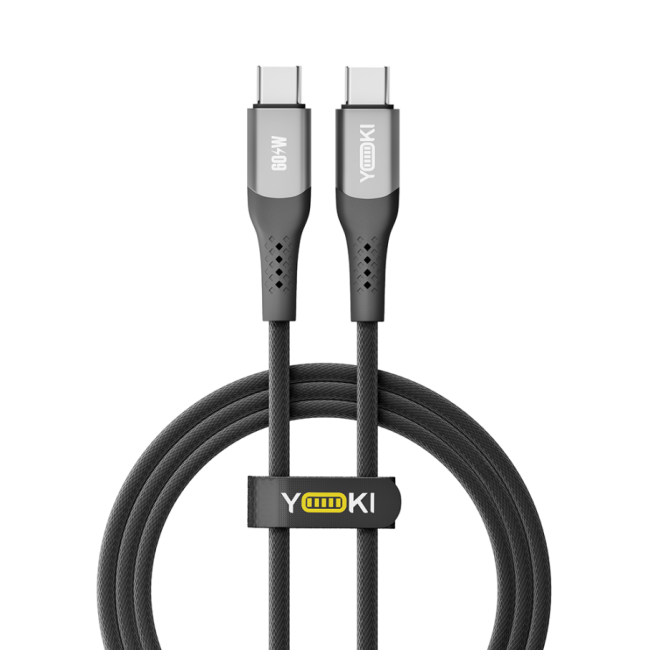 Кабель USB YOKI SOLID YK-SO15 Type-C to Type-C 60W 1.2m Чорний