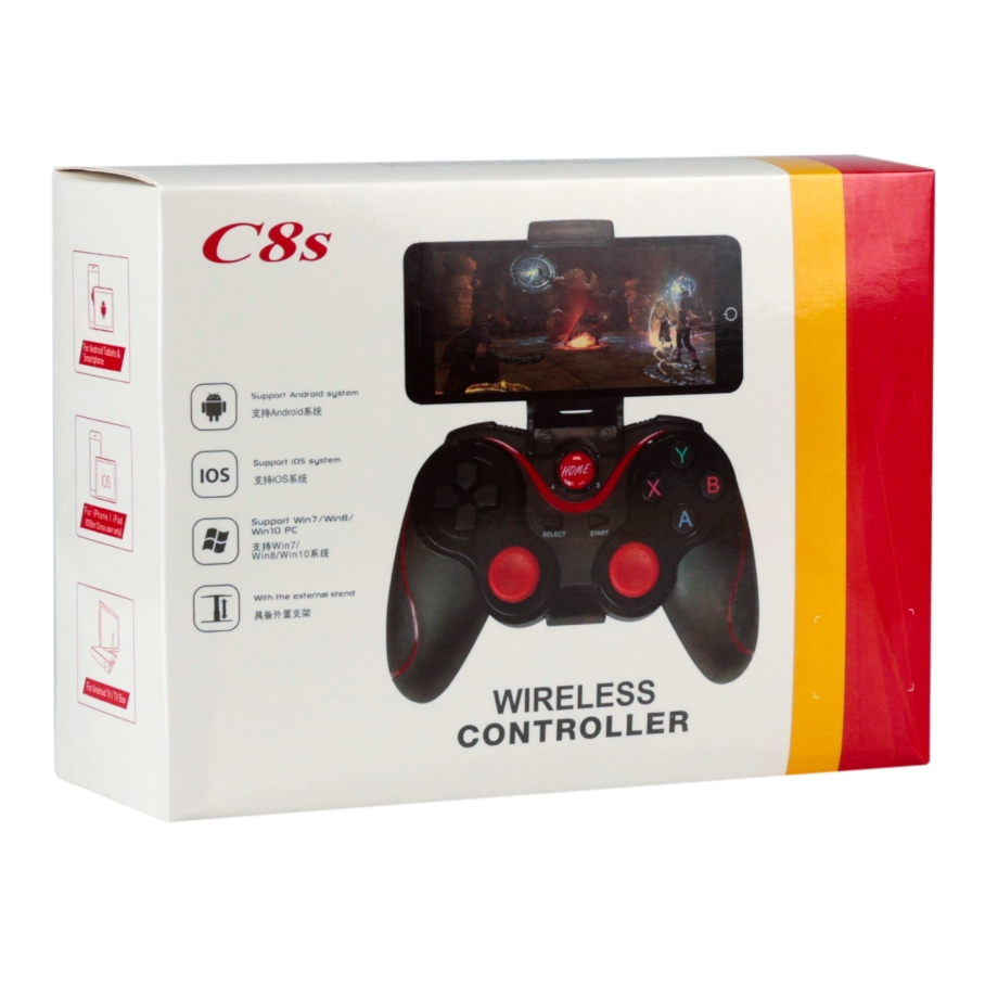 Бездротовий Геймпад для PS3, Android, iOS, ПК C8S + Тримач Чорно-червоний - Зображення 2