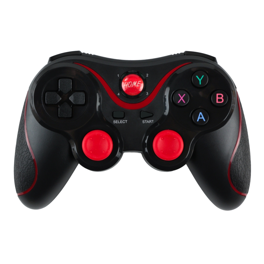 Бездротовий Геймпад для PS3, Android, iOS, ПК C8S + Тримач Чорно-червоний