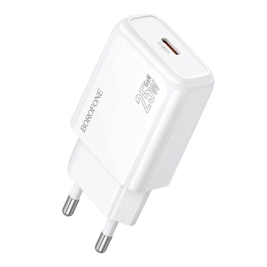 Мережевий Зарядний Пристрій Borofone BAS92A 1USB-C PD/QC 25W GAN Бiлий