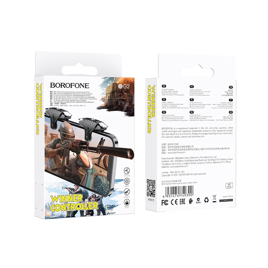 Механічний Тригери Borofone BG2 Spartan Чорно-Сталевий - Зображення 3