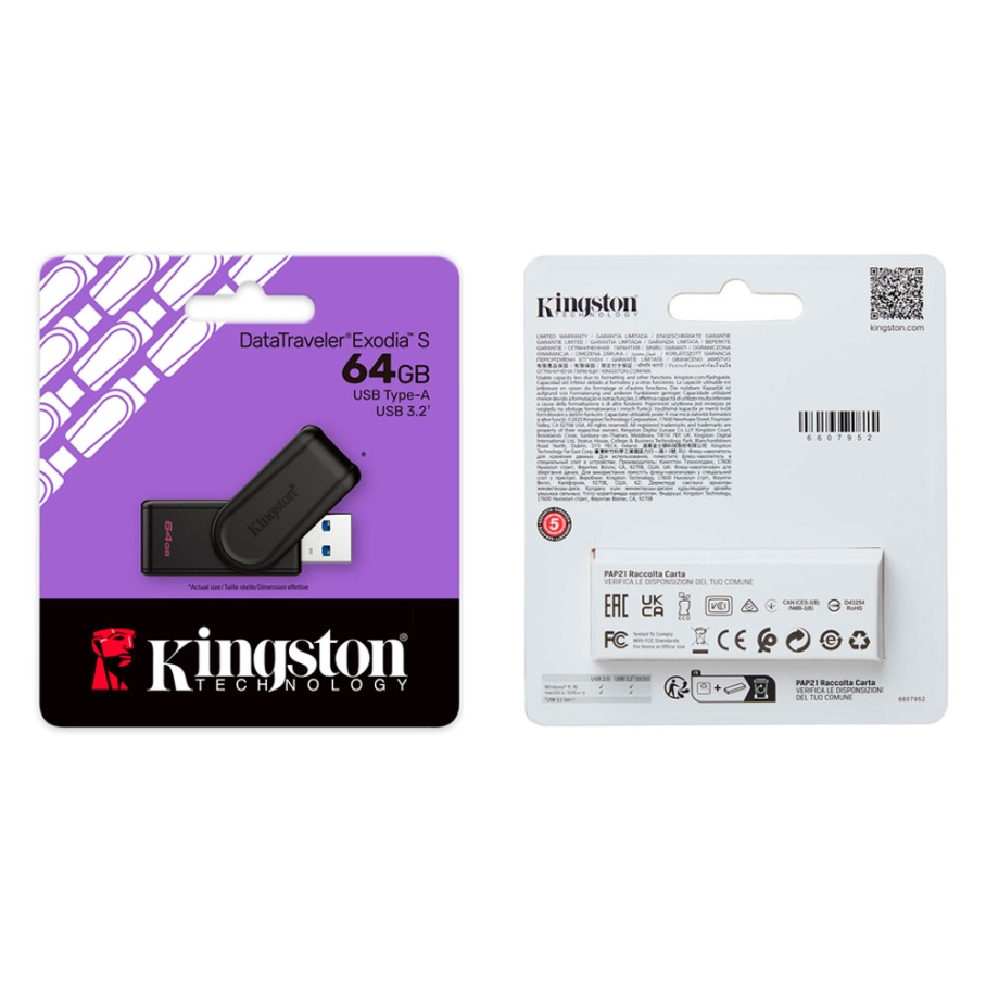 USB флеш-накопичувач 3.2 Kingston DT Exodia S 64GB Чорний - Зображення 2