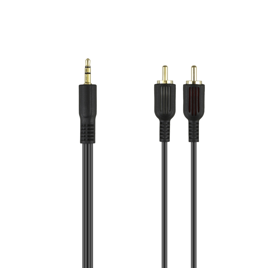 Кабель Аудiо Borofone BL11 3.5mm to double RCA 1,5M Чорний