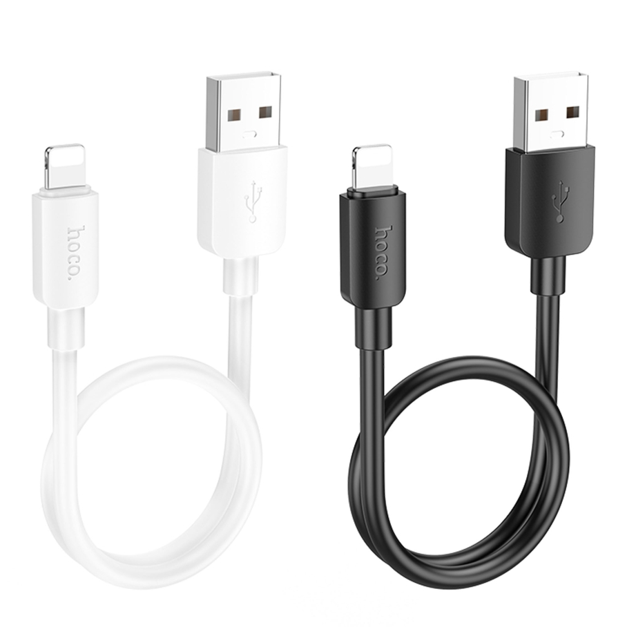 Кабель USB Hoco X96 Lightning 2.4A 0.25m Бiлий - Зображення 2
