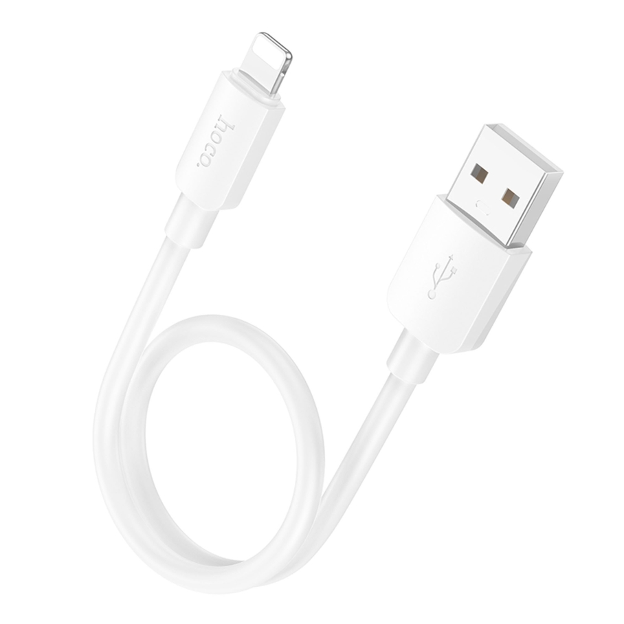 Кабель USB Hoco X96 Lightning 2.4A 0.25m Бiлий