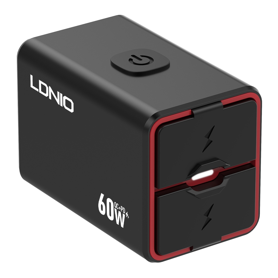 Мото Інвертор LDNIO C108 1USB/1USB-C 60W+Type-C to Type-C Чорний