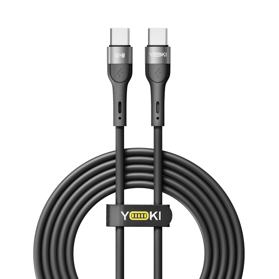 Кабель USB YOKI EXTRA YK-EX11 Type-C to Type-C 60W 2m Чорний
