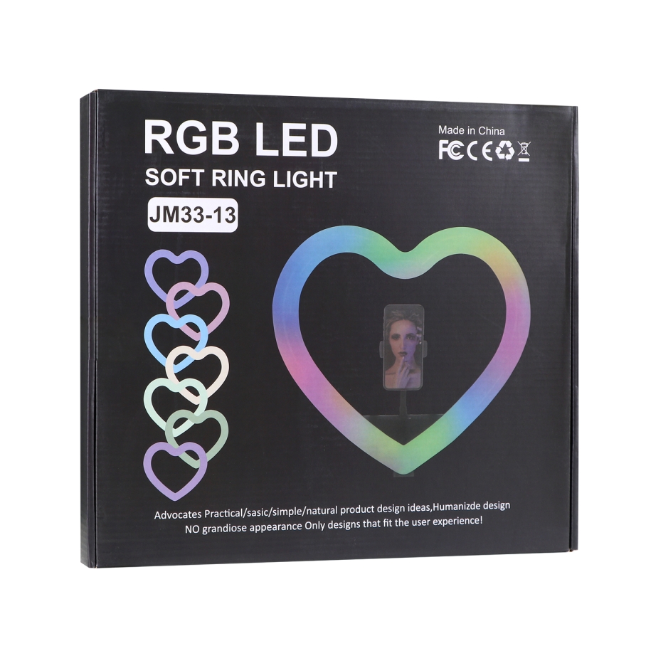 Лампа RGB JM33-13 33cm (Heart Style) Чорний - Зображення 2