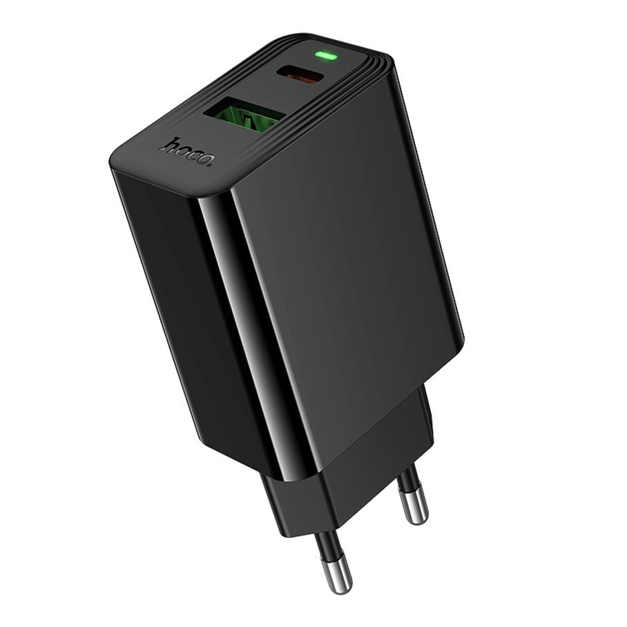Мережевий Зарядний Пристрій Hoco CS94A 1USB-C/1USB PD/QC 20W Чорний