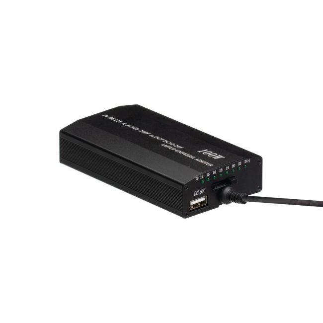 Універсальний Зарядний Пристрій Для Ноутбука 100w 8 Pin + Авто Адаптер Чорний