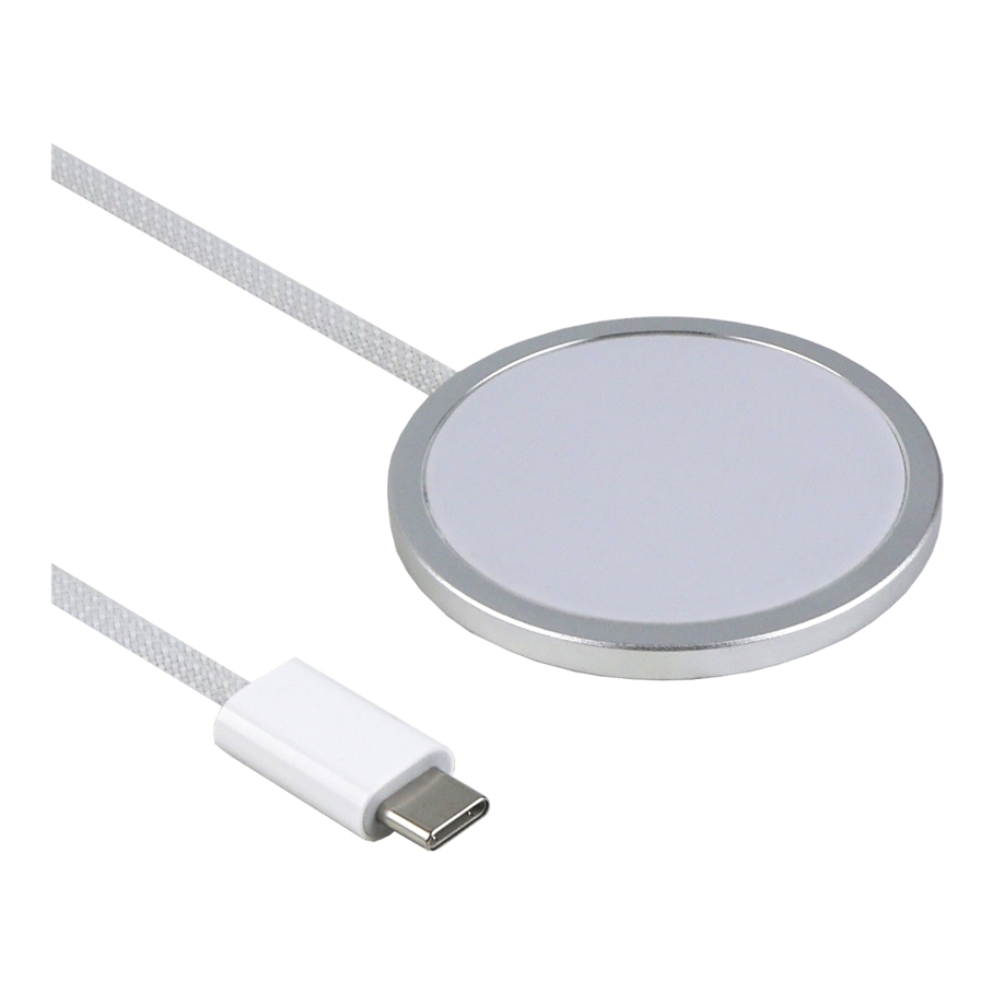 Бездротовий Зарядний Пристрій Magnetic Type-C Nylon QI2 25W 1:1 Бiлий