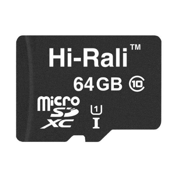 Карта Пам'яті Hi-Rali MicroSDXC 64gb UHS-1 10 Class Чорний