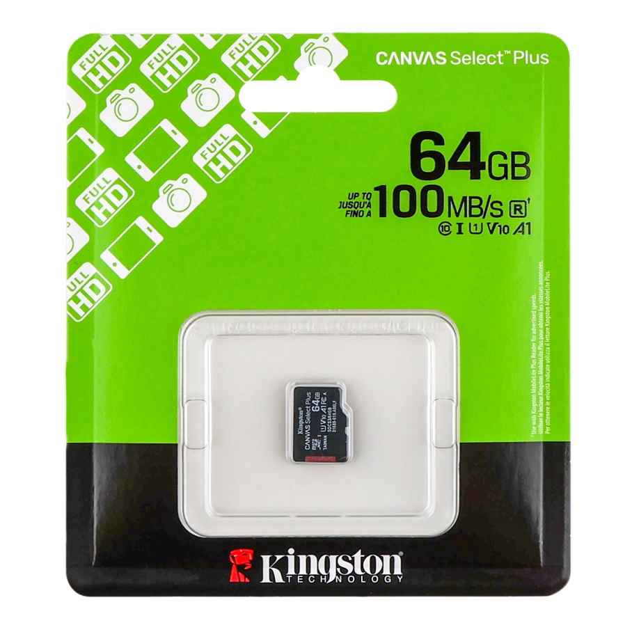 Карта Пам'яті Kingston Canvas Select Plus Gen3 microSDXC (UHS-1) 64gb 10 Class Чорний - Зображення 2