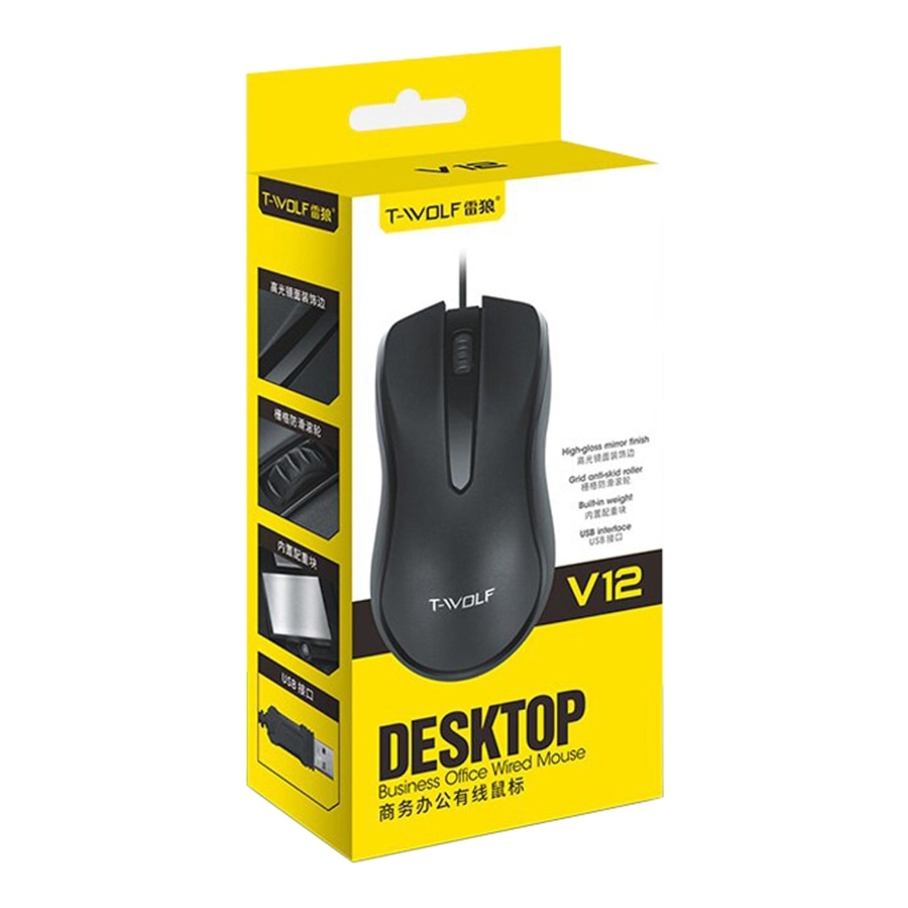 USB Миша TWolf V12 Чорний - Зображення 2