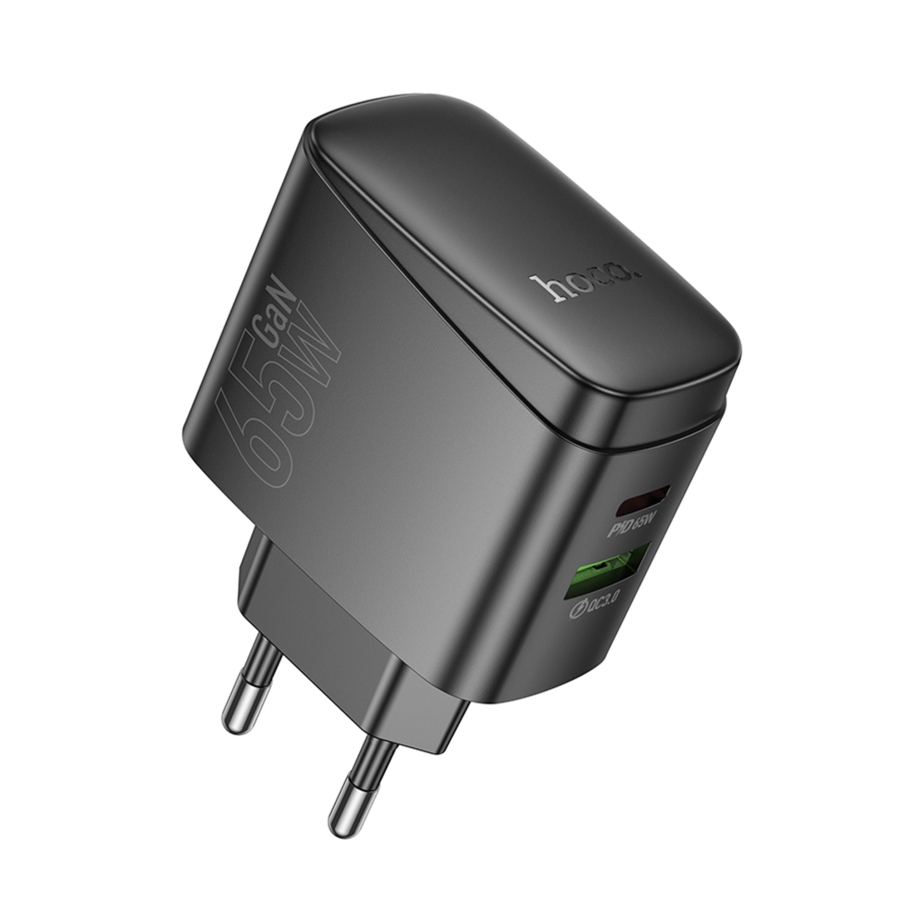 Мережевий Зарядний Пристрій Hoco CS63A 1USB/1USB-C PD65W/QC GAN Чорний