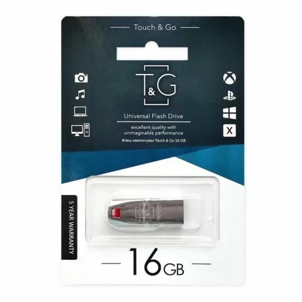 USB флеш-накопичувач T&G 16gb Chrome 115 Сталевий