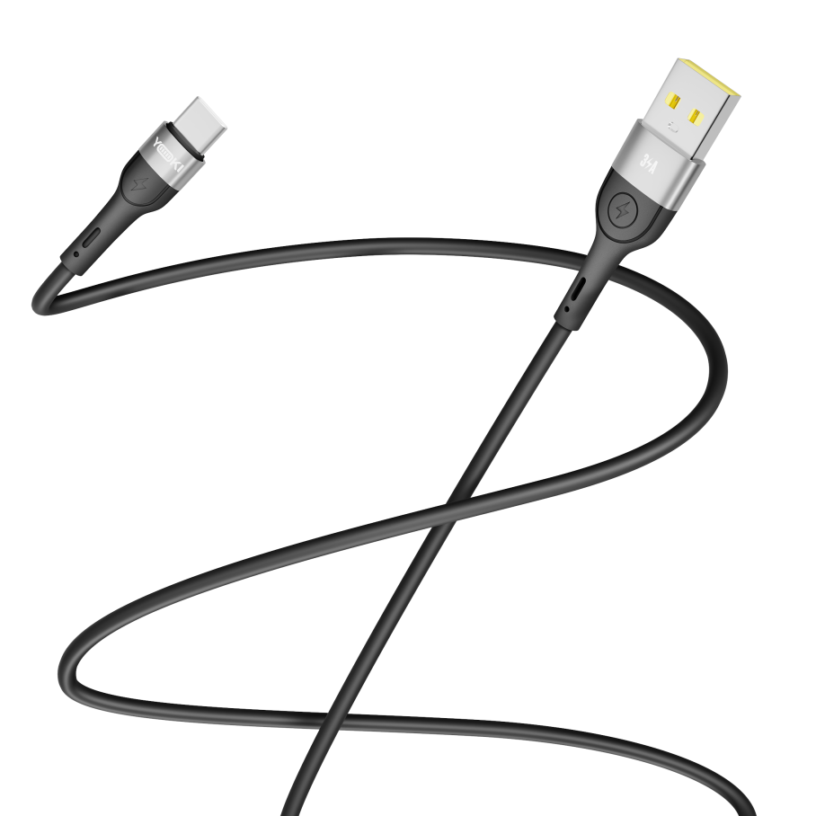Кабель USB YOKI EXTRA YK-EX11 Type-C 3A 1.2m Чорний - Зображення 3