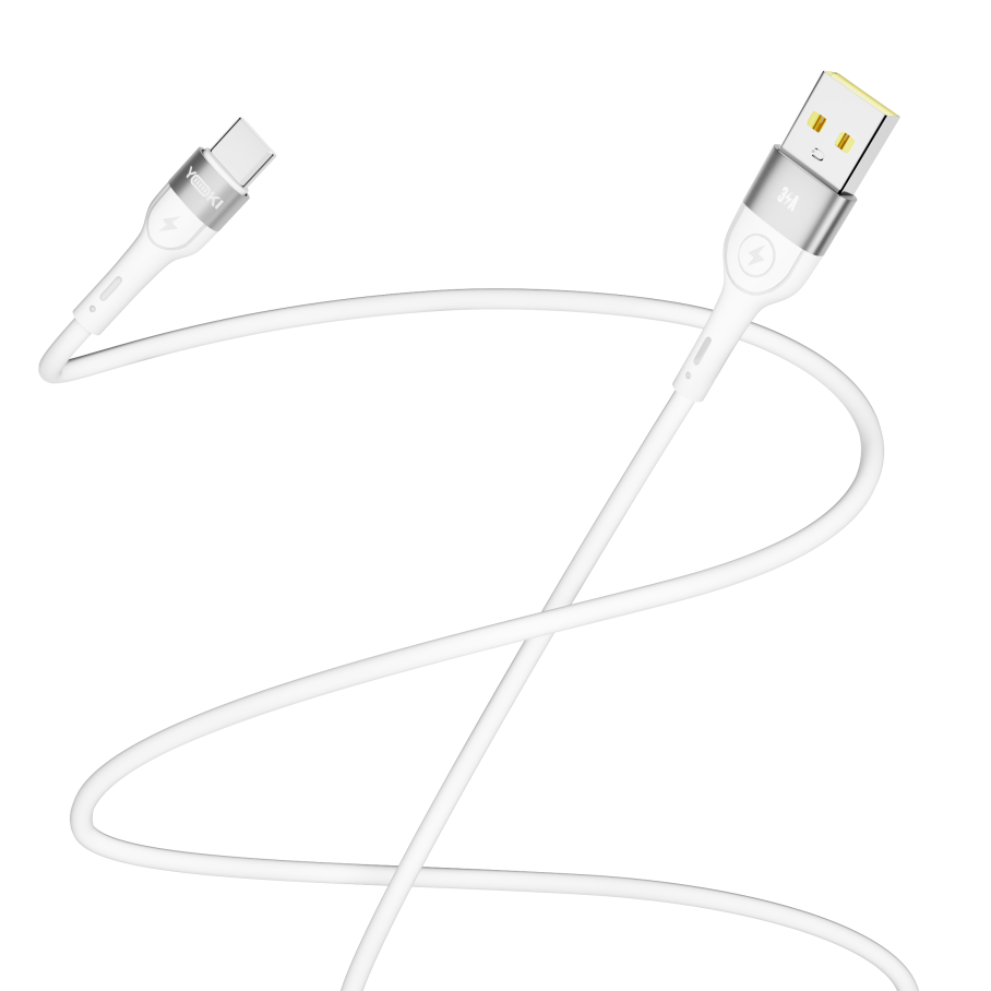Кабель USB YOKI EXTRA YK-EX11 Type-C 3A 1.2m Бiлий - Зображення 3