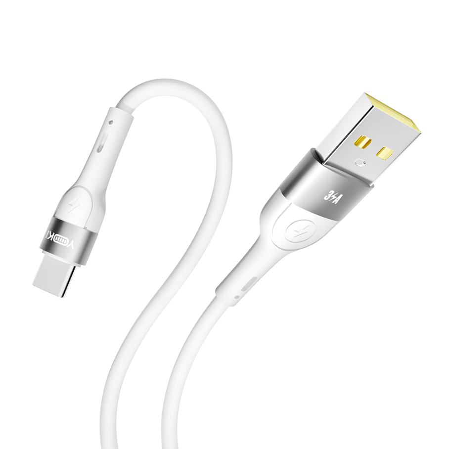 Кабель USB YOKI EXTRA YK-EX11 Type-C 3A 1.2m Бiлий - Зображення 6