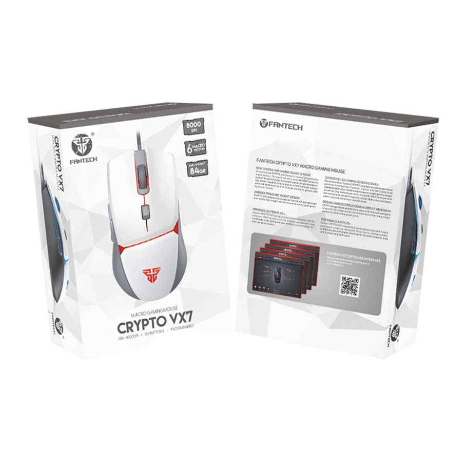 USB Миша Ігрова FANTECH VX7 Crypto Білий - Зображення 2