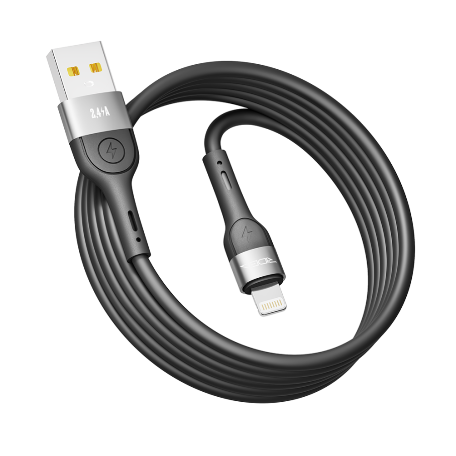 Кабель USB Ridea RC-XS51 X-Silicone Lightning 12W 2m Чорний - Зображення 3
