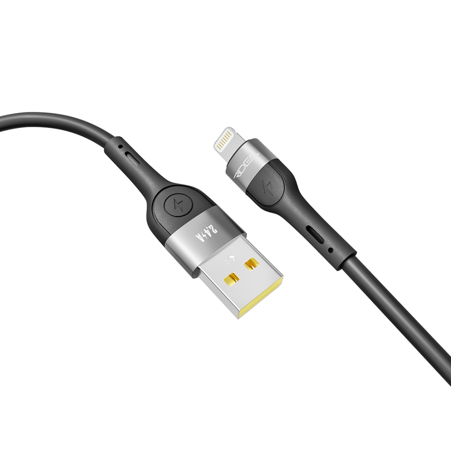 Кабель USB Ridea RC-XS51 X-Silicone Lightning 12W 2m Чорний - Зображення 4
