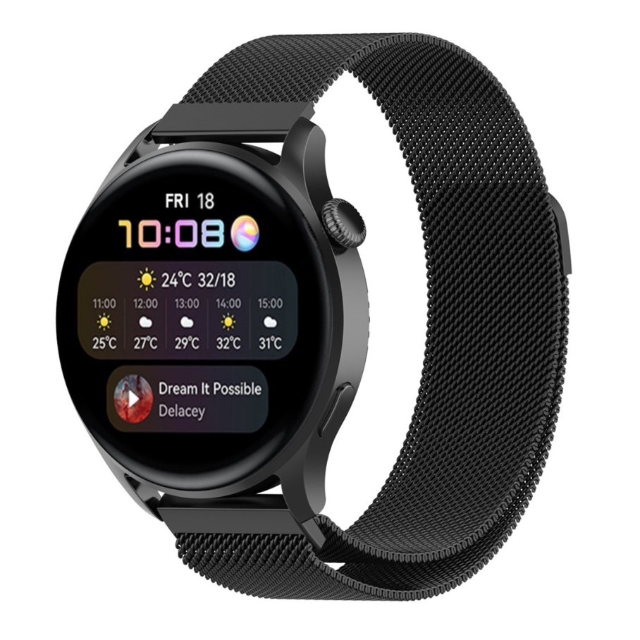 Ремінець Універс 20mm Milanese loop для Samsung/Amazfit/Huawei Black