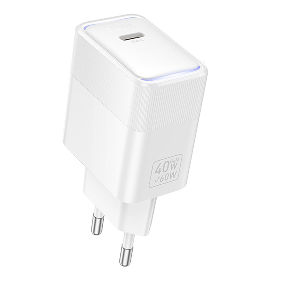 Мережевий Зарядний Пристрій Hoco CS113A 1USB-C PD3.2 40W/60W Бiлий