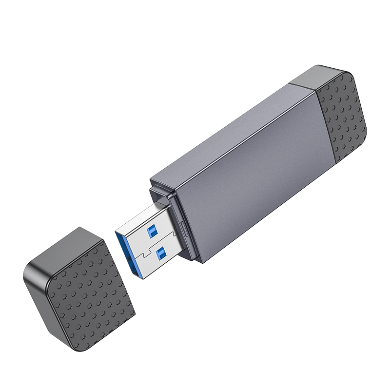 Кардрідер Hoco HB45 Spirit 2-in-1 USB/Type-C 3.0 Сiрий
