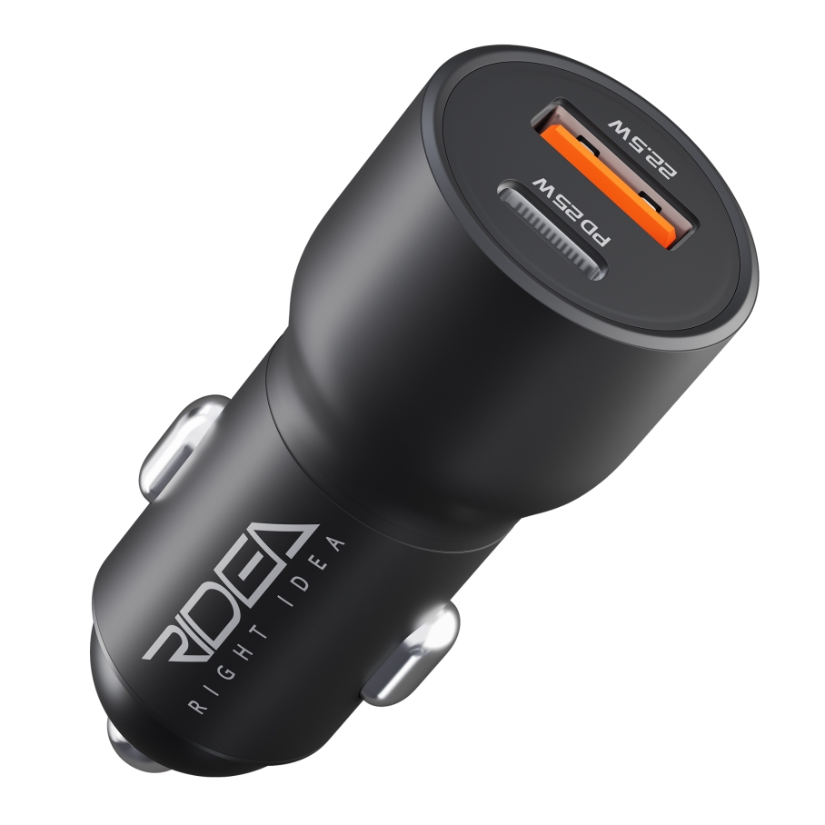 Автомобільний Зарядний Пристрій Ridea RCC-30110 QPow 1USB/1USB-C PD/QC 30W Чорний