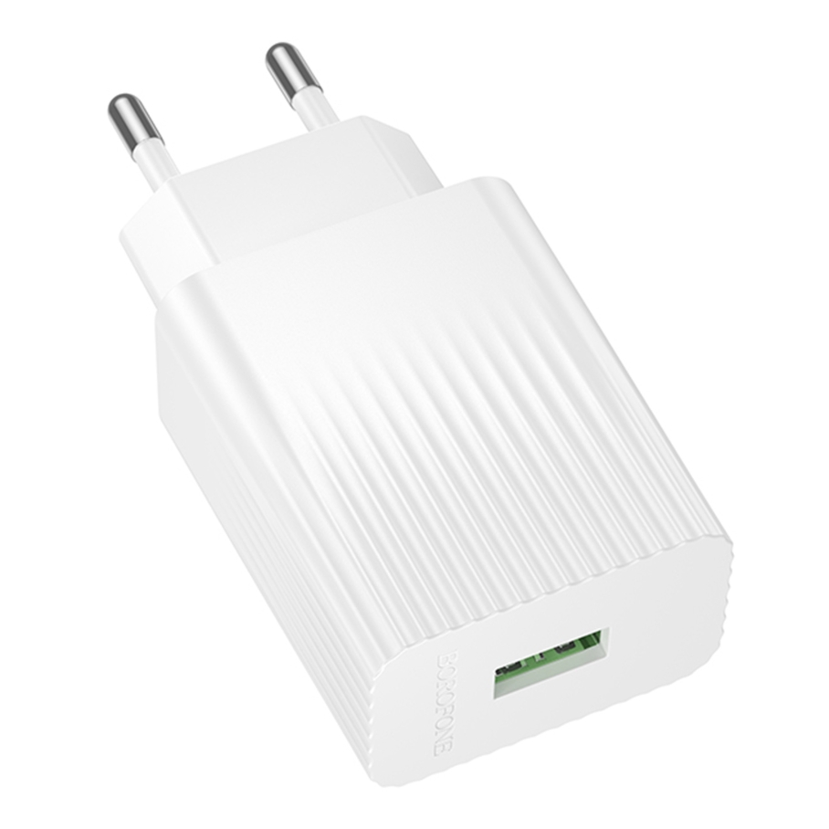Мережевий Зарядний Пристрій Borofone BAS72A 1USB QC 18W Білий