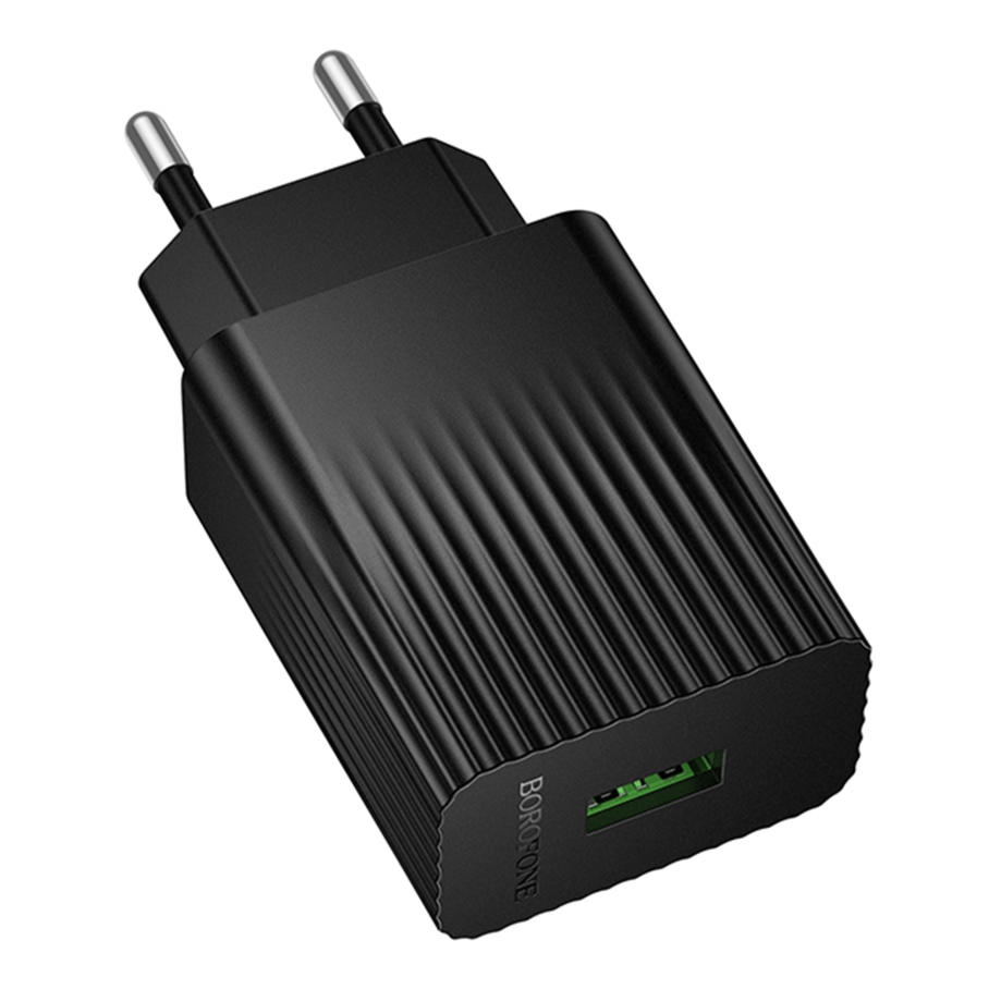 Мережевий Зарядний Пристрій Borofone BAS72A 1USB QC 18W Чорний