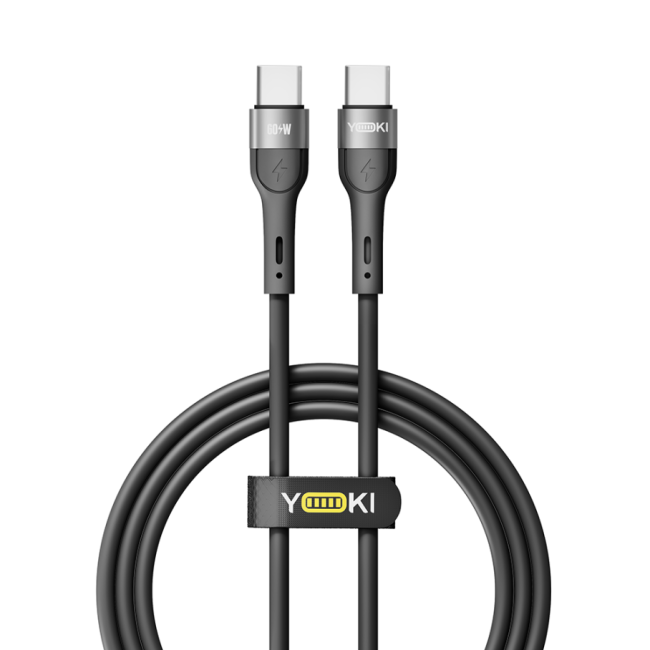 Кабель USB YOKI EXTRA YK-EX11 Type-C to Type-C 60W 1.2m Чорний