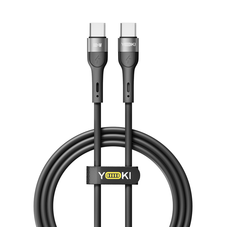 Кабель USB YOKI EXTRA YK-EX11 Type-C to Type-C 60W 1.2m Чорний