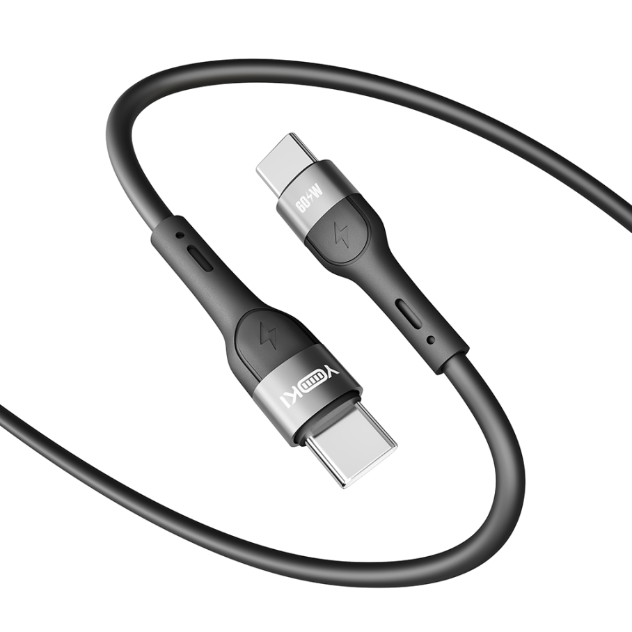 Кабель USB YOKI EXTRA YK-EX11 Type-C to Type-C 60W 1.2m Чорний - Зображення 4