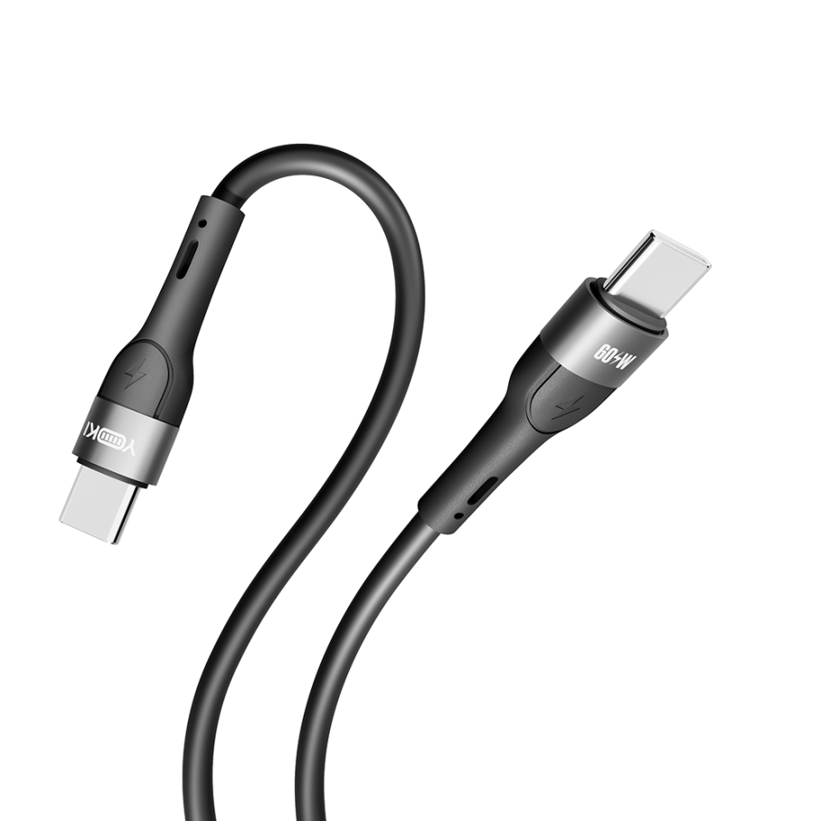 Кабель USB YOKI EXTRA YK-EX11 Type-C to Type-C 60W 1.2m Чорний - Зображення 6