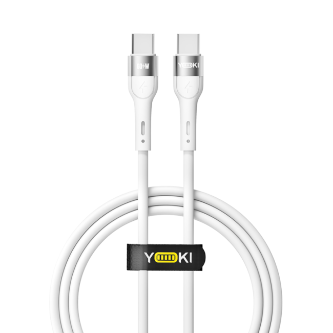Кабель USB YOKI EXTRA YK-EX11 Type-C to Type-C 60W 1.2m Бiлий