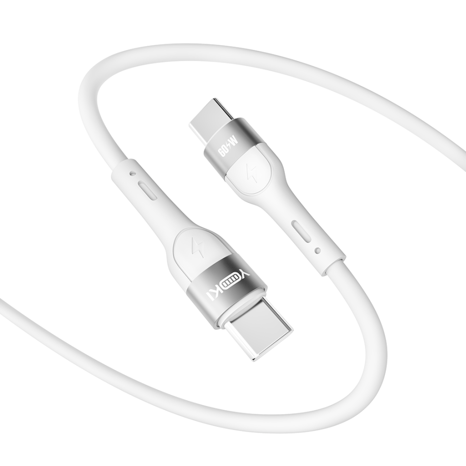 Кабель USB YOKI EXTRA YK-EX11 Type-C to Type-C 60W 1.2m Бiлий - Зображення 4