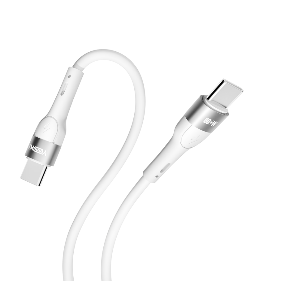 Кабель USB YOKI EXTRA YK-EX11 Type-C to Type-C 60W 1.2m Бiлий - Зображення 6