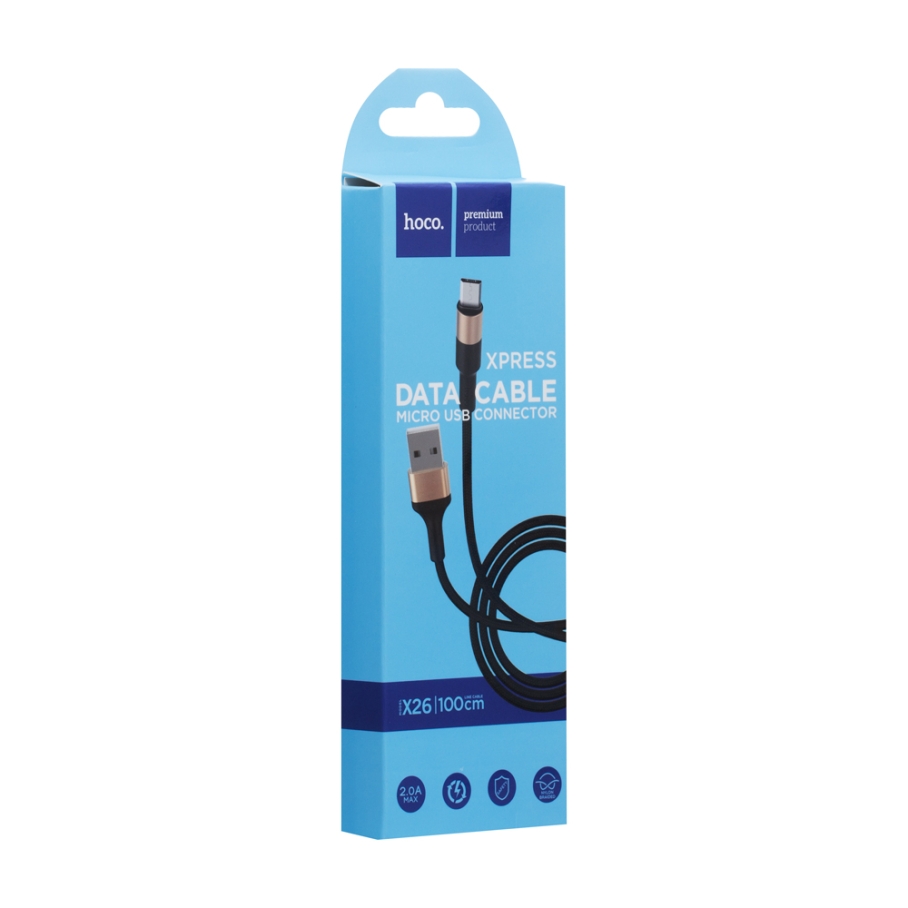 Кабель USB Hoco X26 Xpress Charging Micro М'ята упаковка Чорно-Червоний