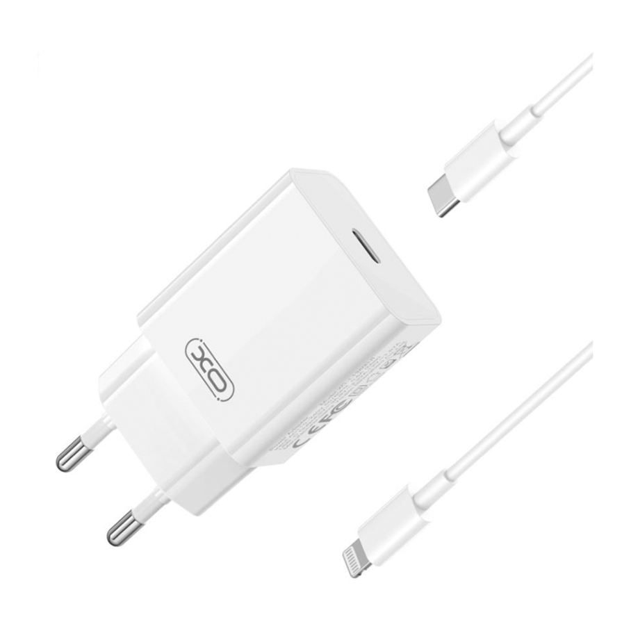 Мережевий Зарядний Пристрій XO L126 1USB-C PD/QC 20W+Type-C to Lightning Білий